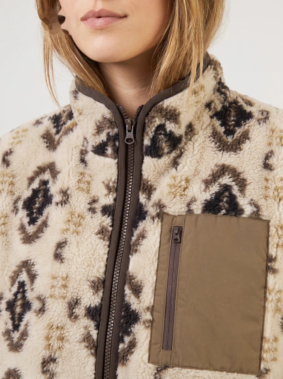Chaleco polar sherpa camuflaje abstracto, imagen 4