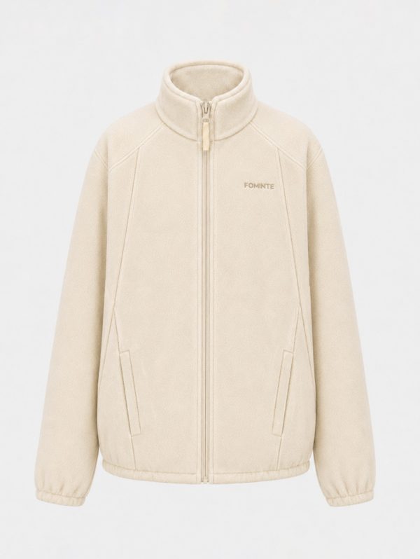 Chaqueta polar blanco crema