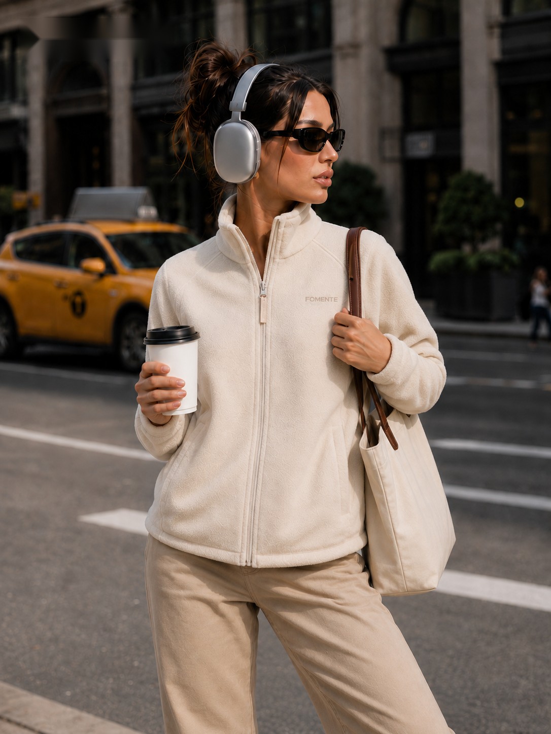 Chaqueta polar blanco crema, imagen 4
