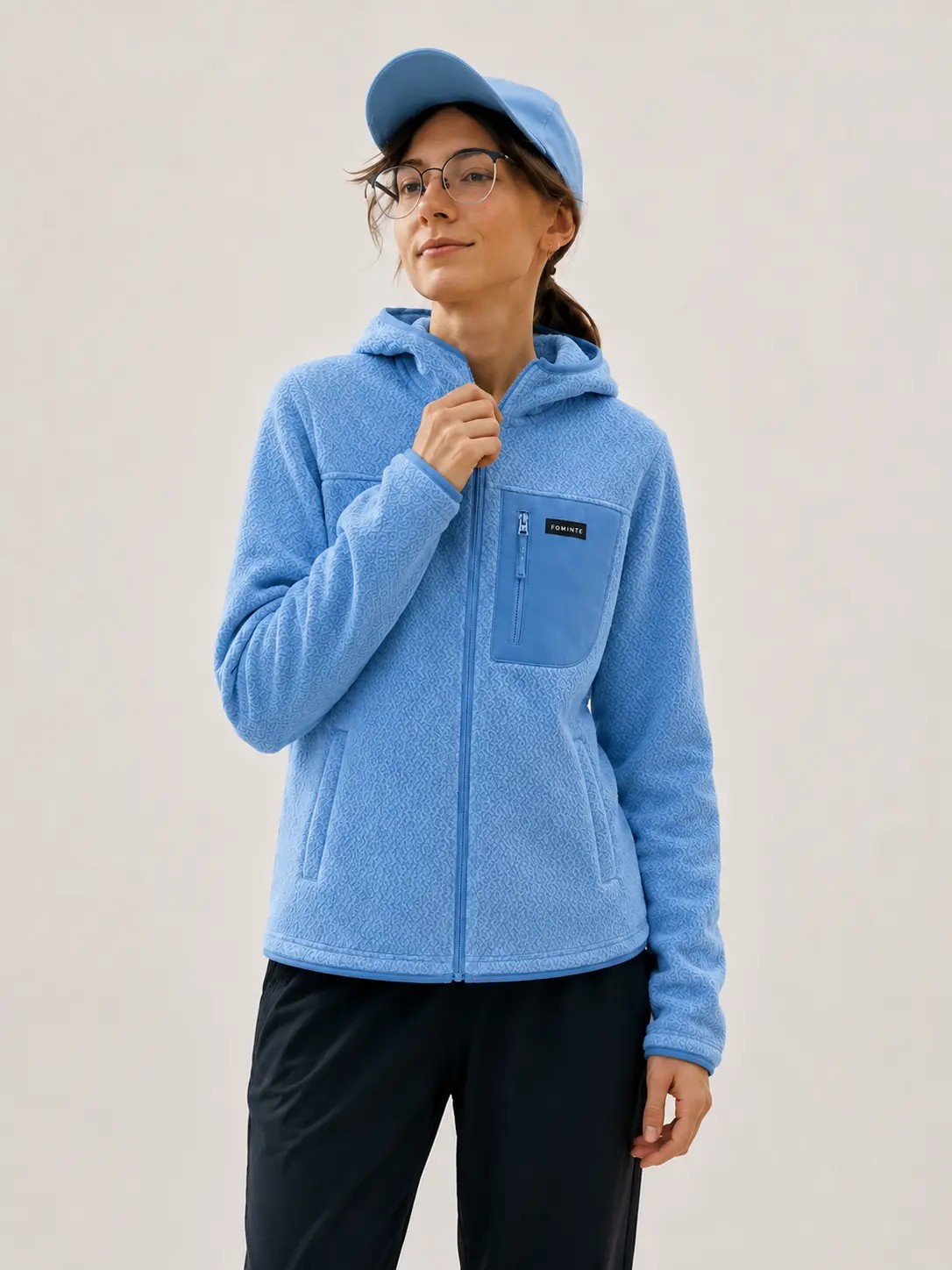 Chaqueta polar con capucha azul, imagen 5