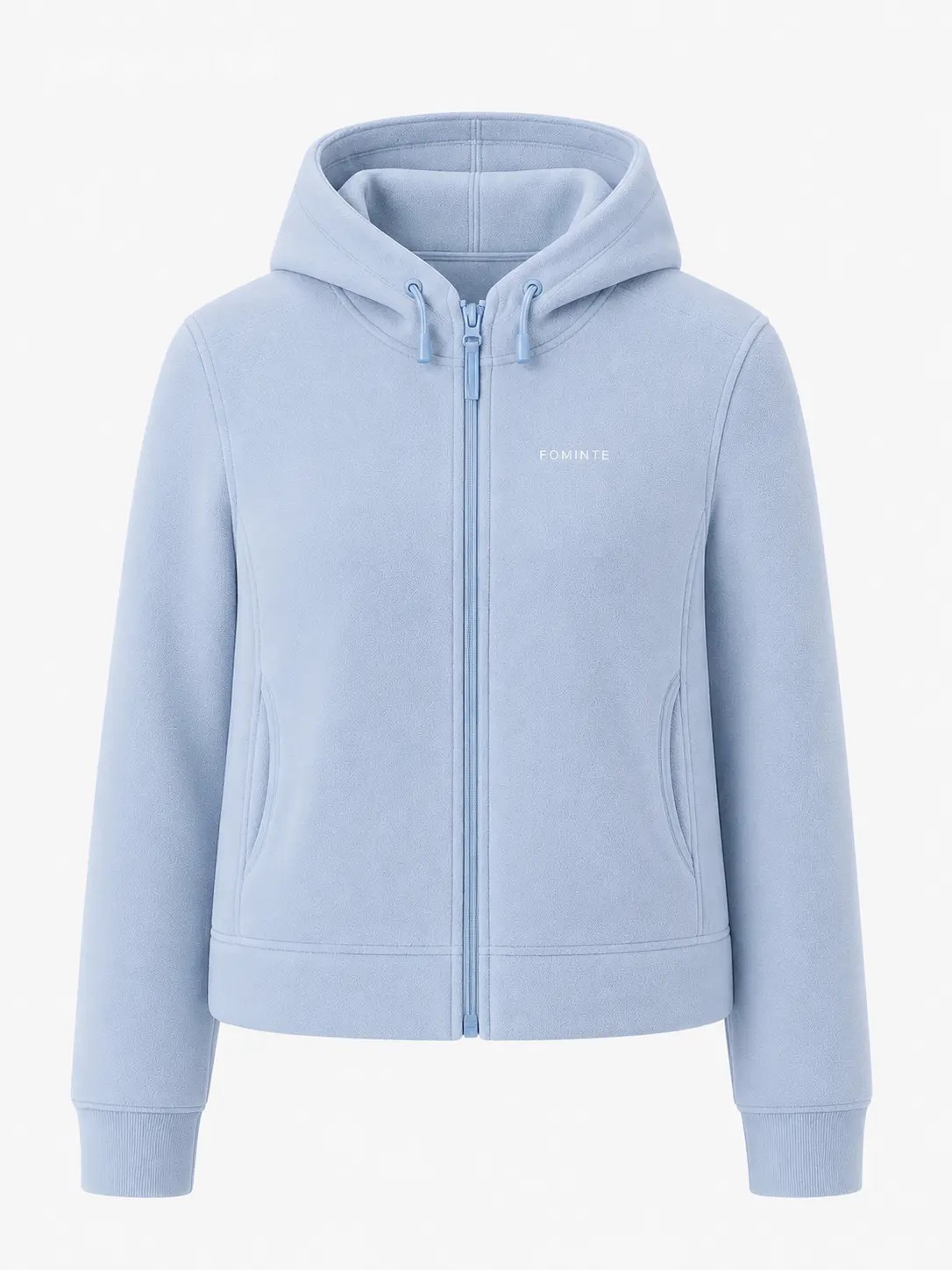 Powder Blue Hooded Fleece Jacket