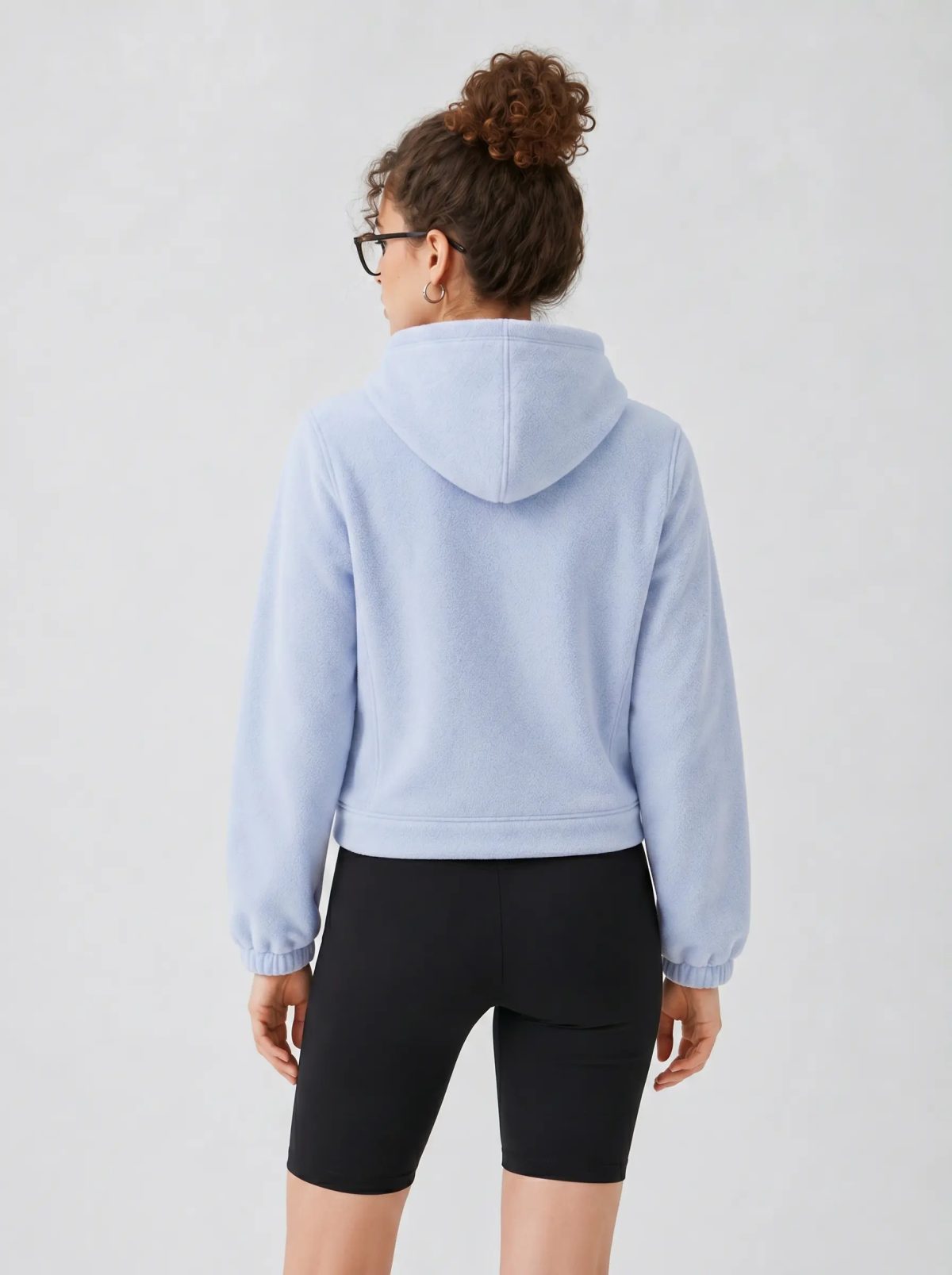 Powder Blue Hooded Fleece Jacket, image 6