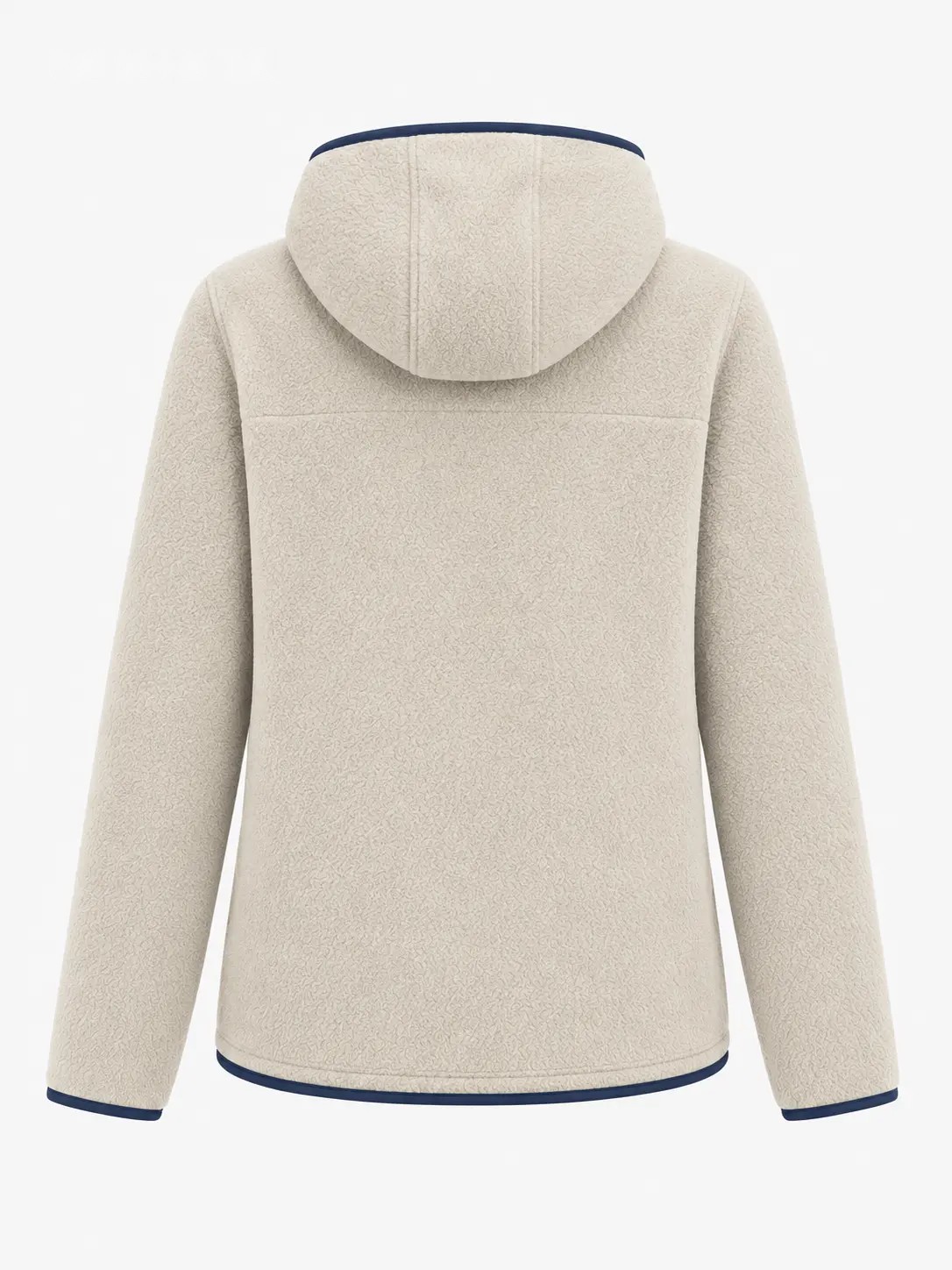 Chaqueta polar con capucha beige y negro carbón, imagen 3