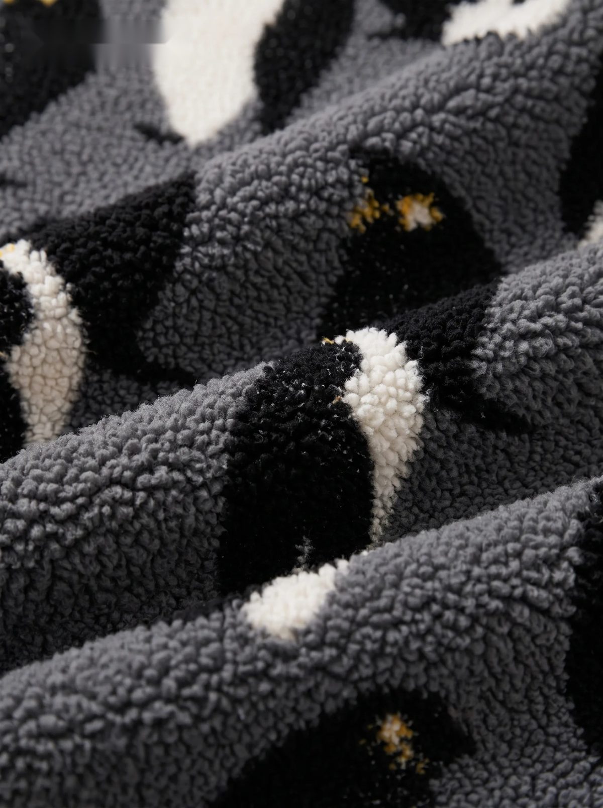 Charcoal Abstract Hooded Fleece Jacket, image 5