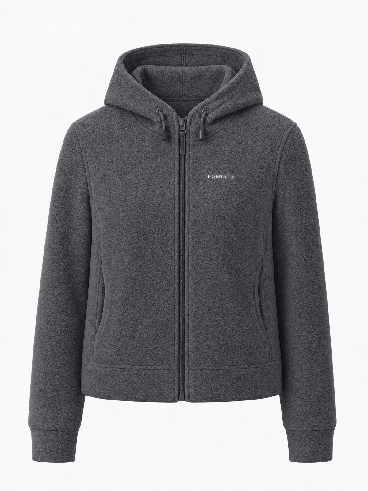 Dark Grey Hooded Fleece Jacket