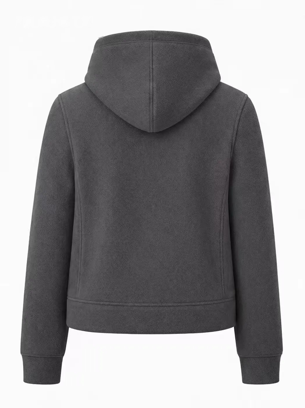 Dark Grey Hooded Fleece Jacket, image 3