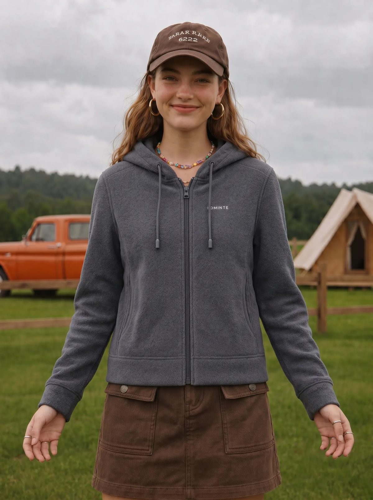 Dark Grey Hooded Fleece Jacket, image 4