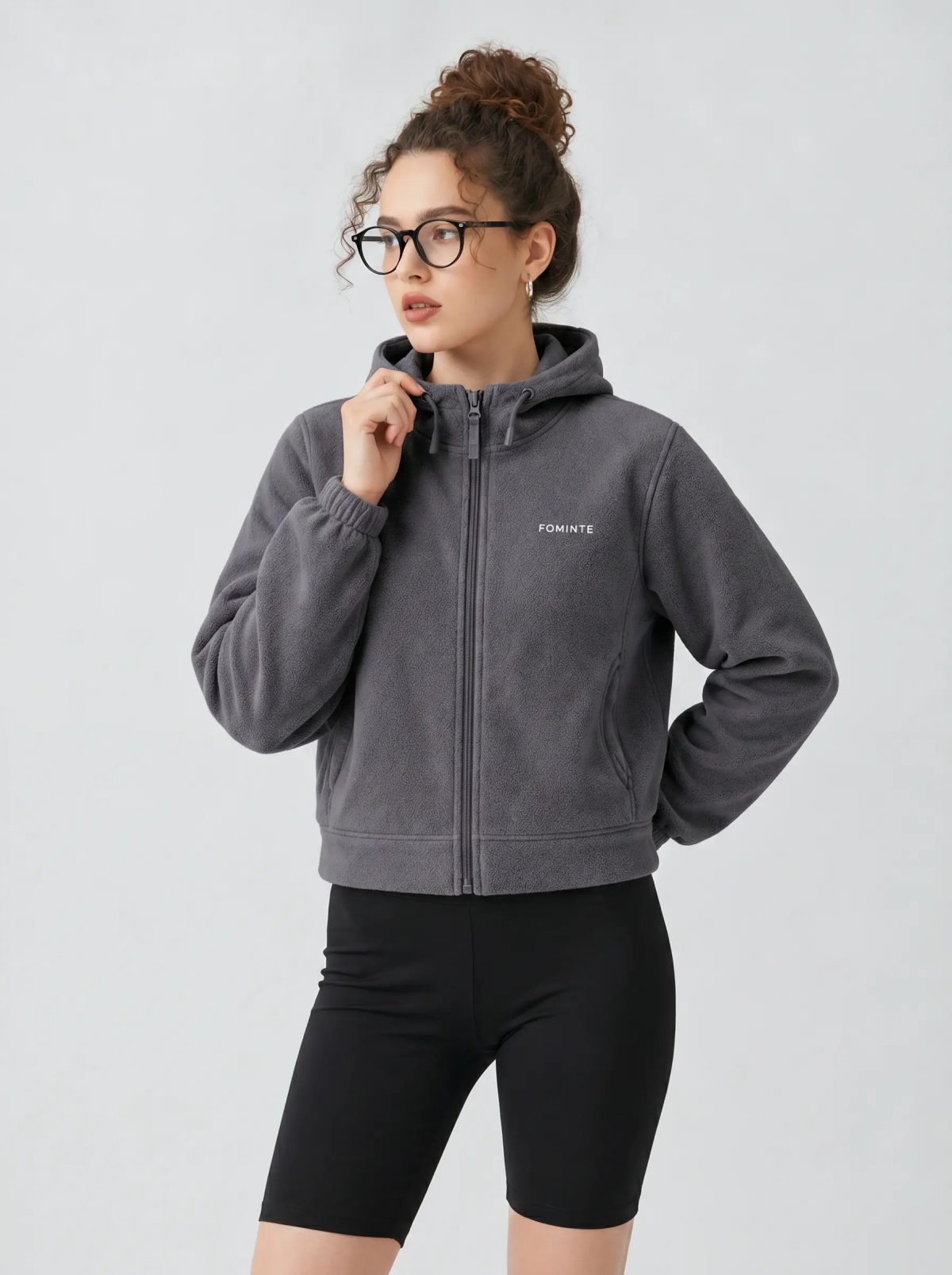 Dark Grey Hooded Fleece Jacket, image 5