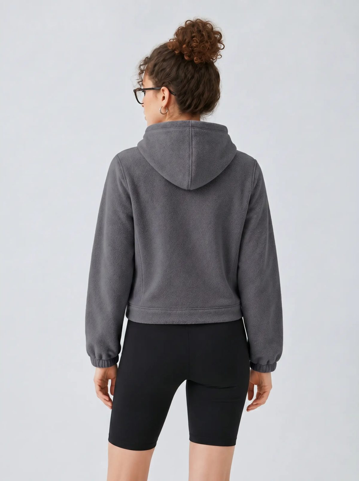Dark Grey Hooded Fleece Jacket, image 6