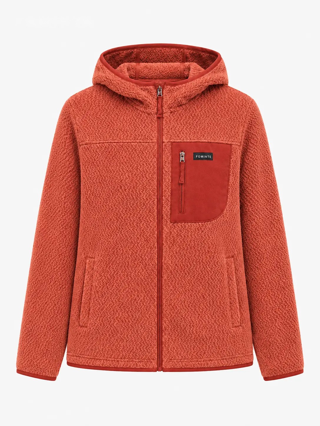 Chaqueta polar con capucha roja