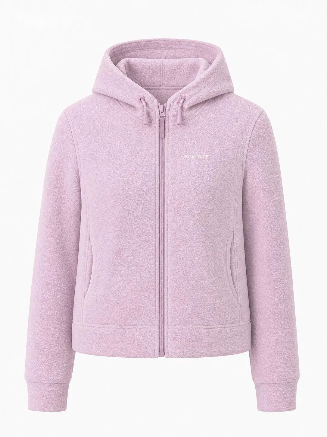 Chaqueta polar con capucha rosa lila
