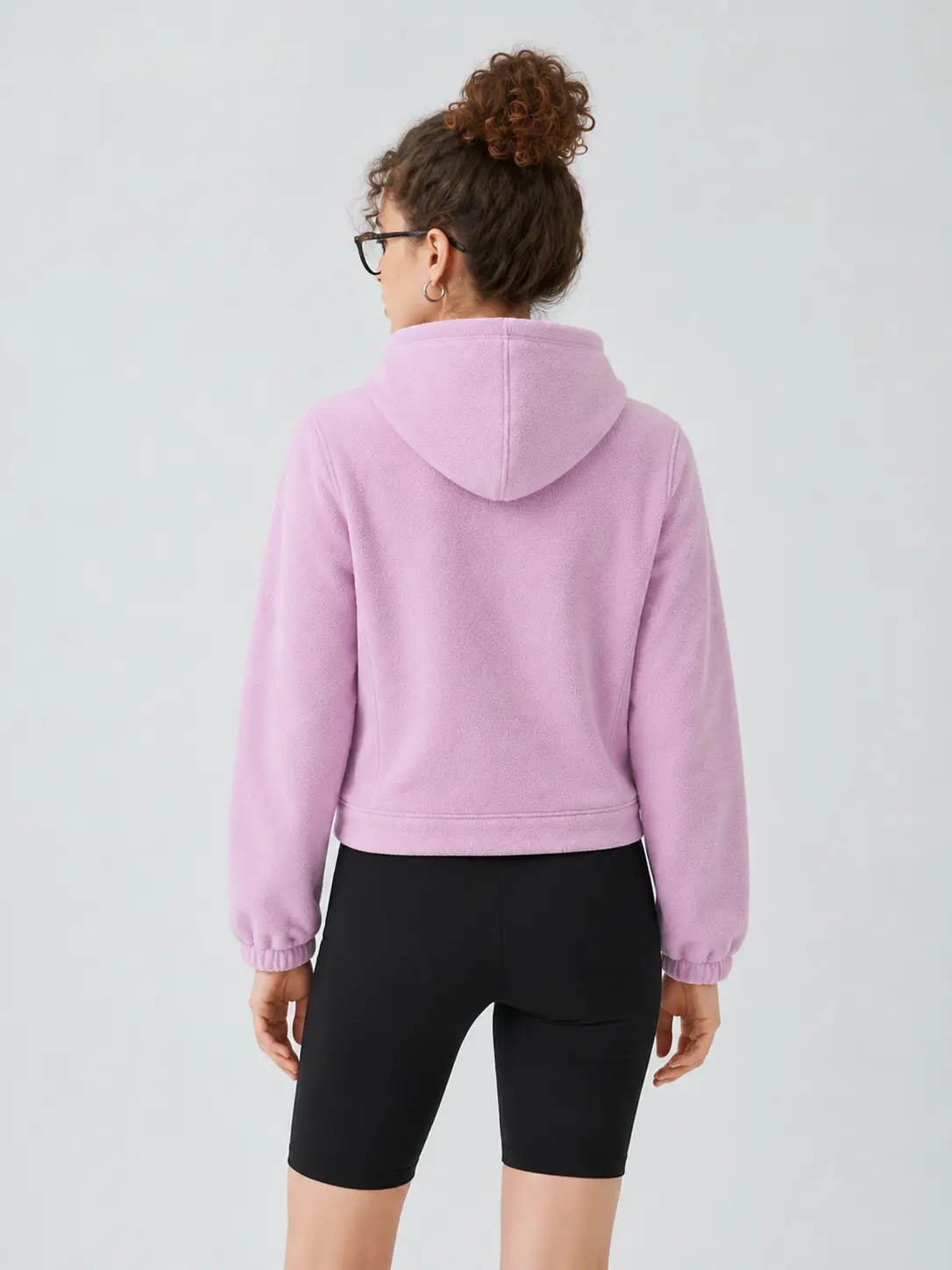 Chaqueta polar con capucha rosa lila, imagen 6