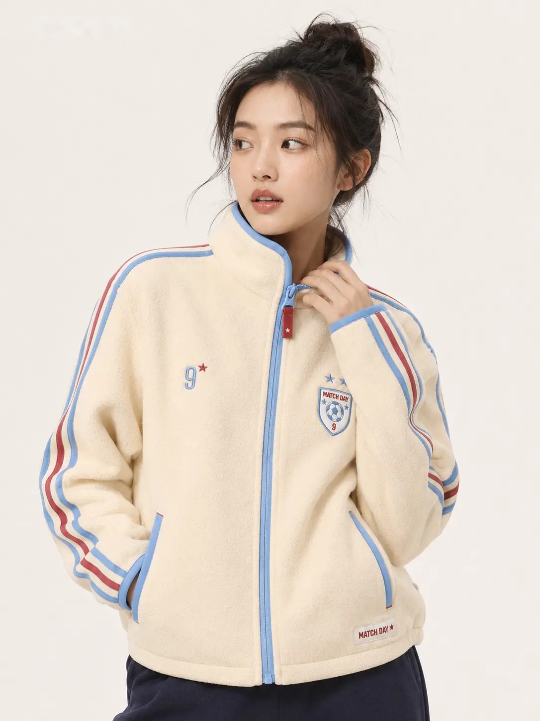Chaqueta polar con cuello alto lisa · número 9, imagen 2
