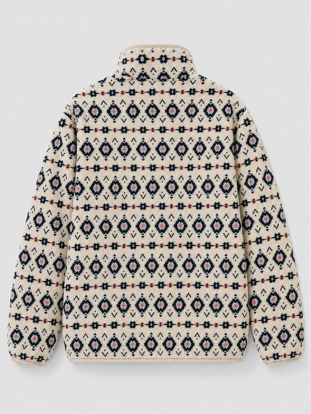 Chaqueta polar de cuadrícula albaricoque y azul claro, imagen 3