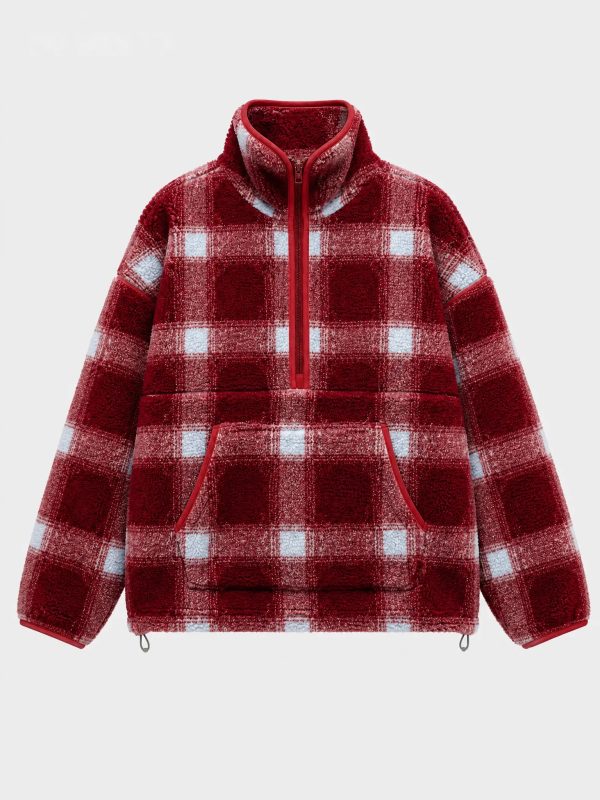Chaqueta polar de cuadros búfalo rojos