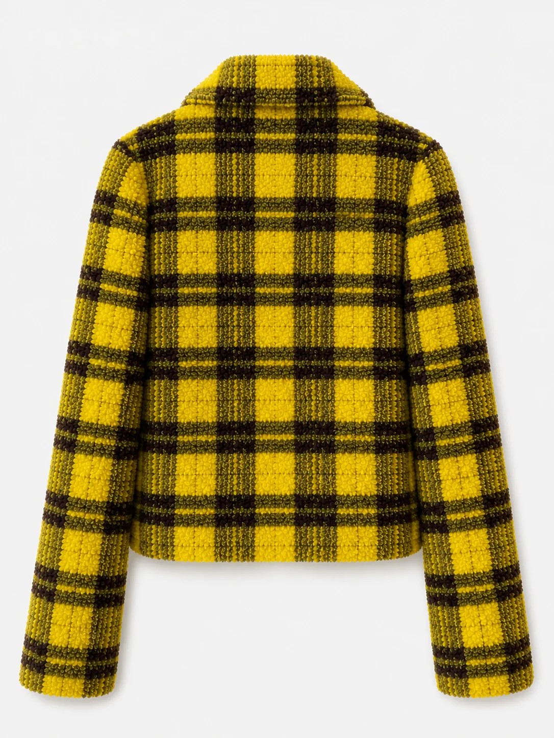 Chaqueta polar de cuadros mostaza y negro, imagen 3