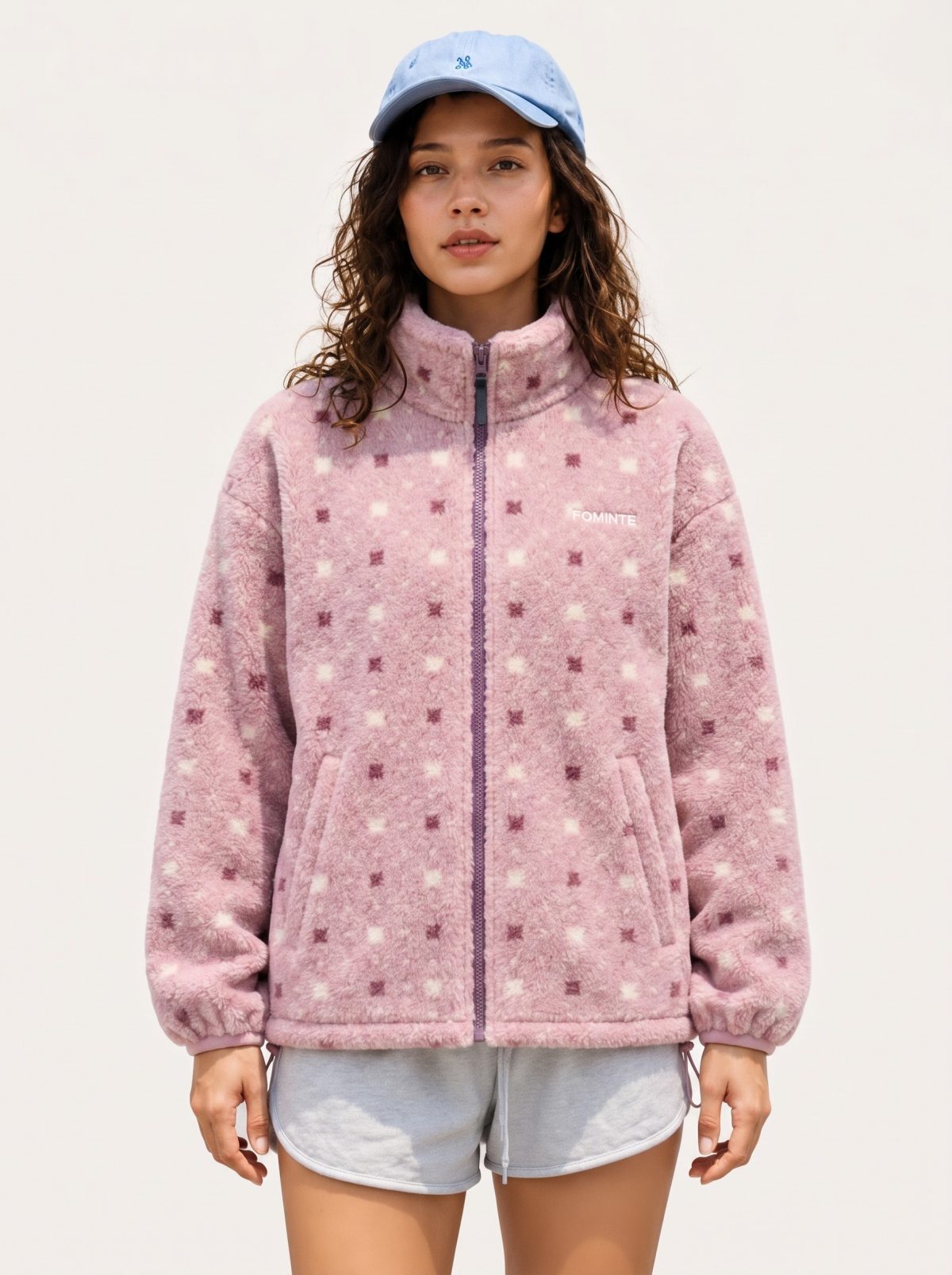 Chaqueta polar estampada rosa bruma, imagen 5