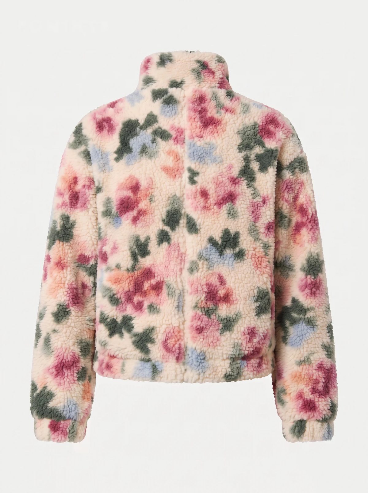 Chaqueta polar floral marfil y rosa, imagen 3