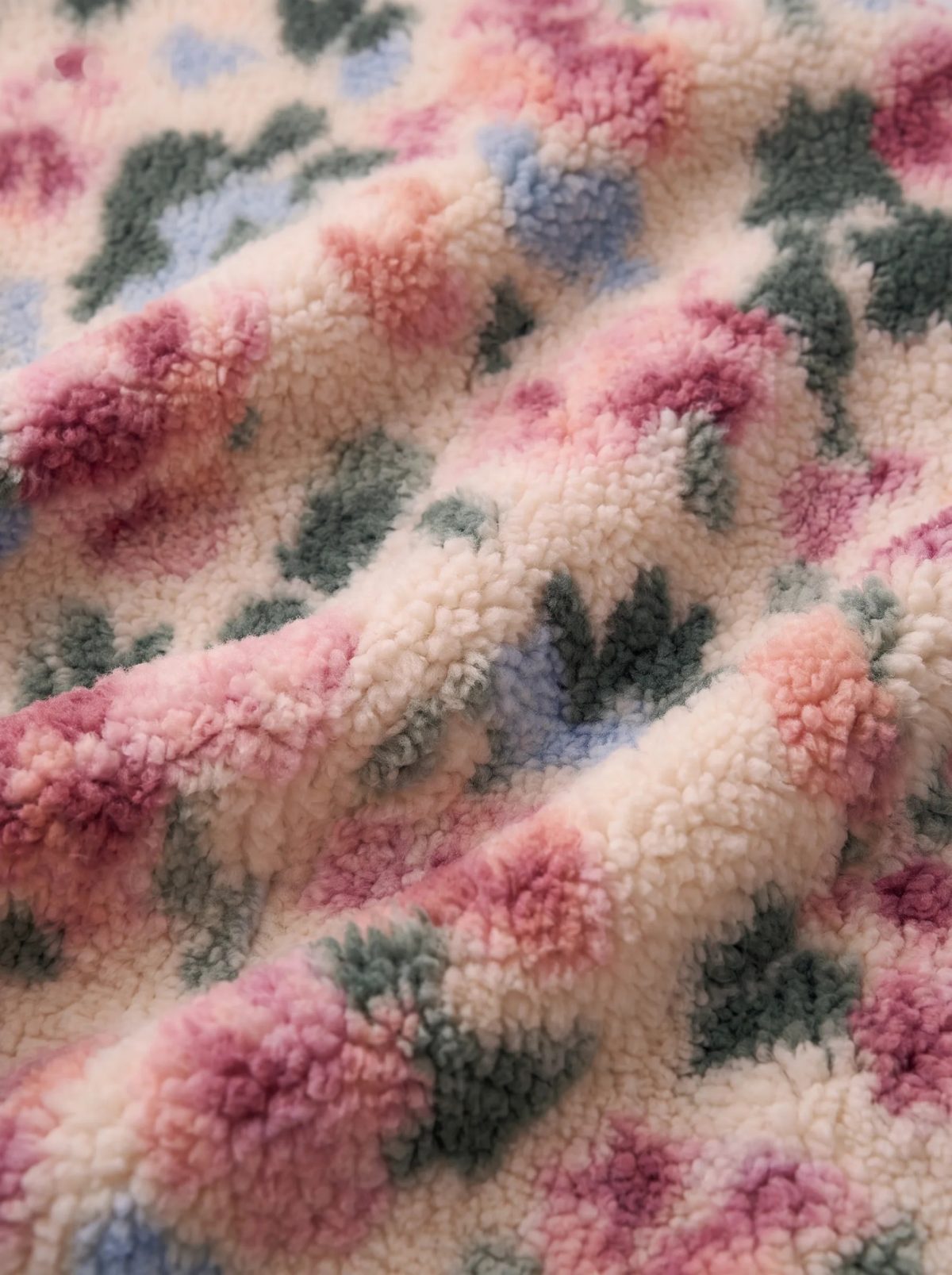 Chaqueta polar floral marfil y rosa, imagen 5
