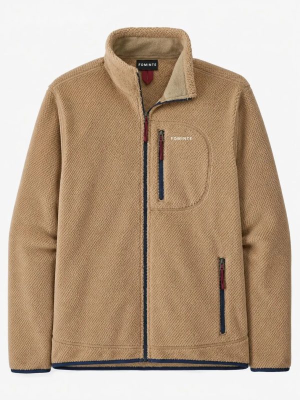 Chaqueta polar outdoor con paneles en contraste caqui