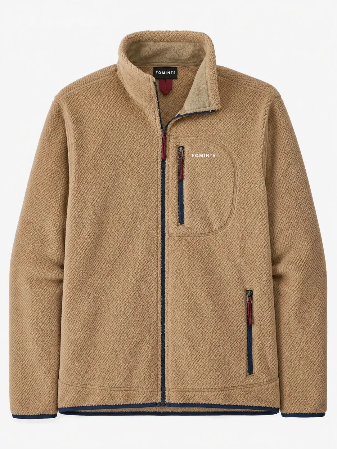 Chaqueta polar outdoor con paneles en contraste caqui