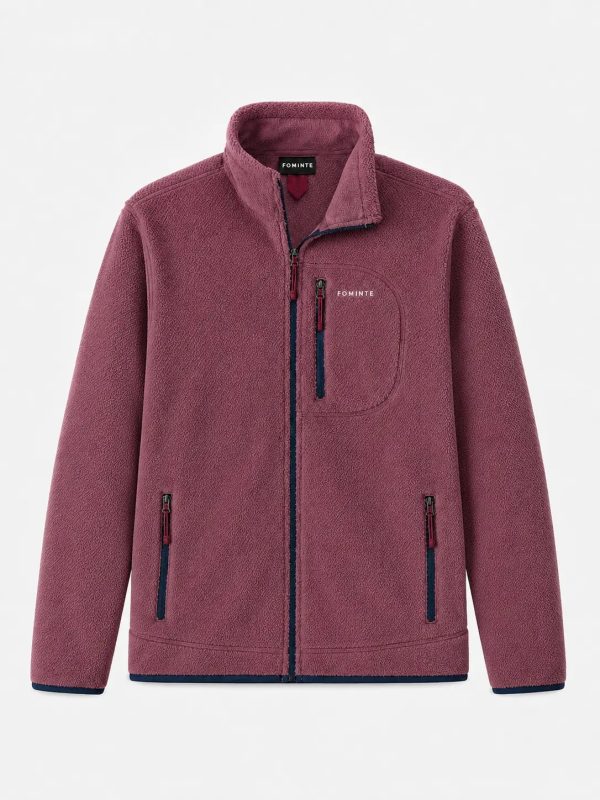 Chaqueta polar outdoor con paneles en contraste rojo judía