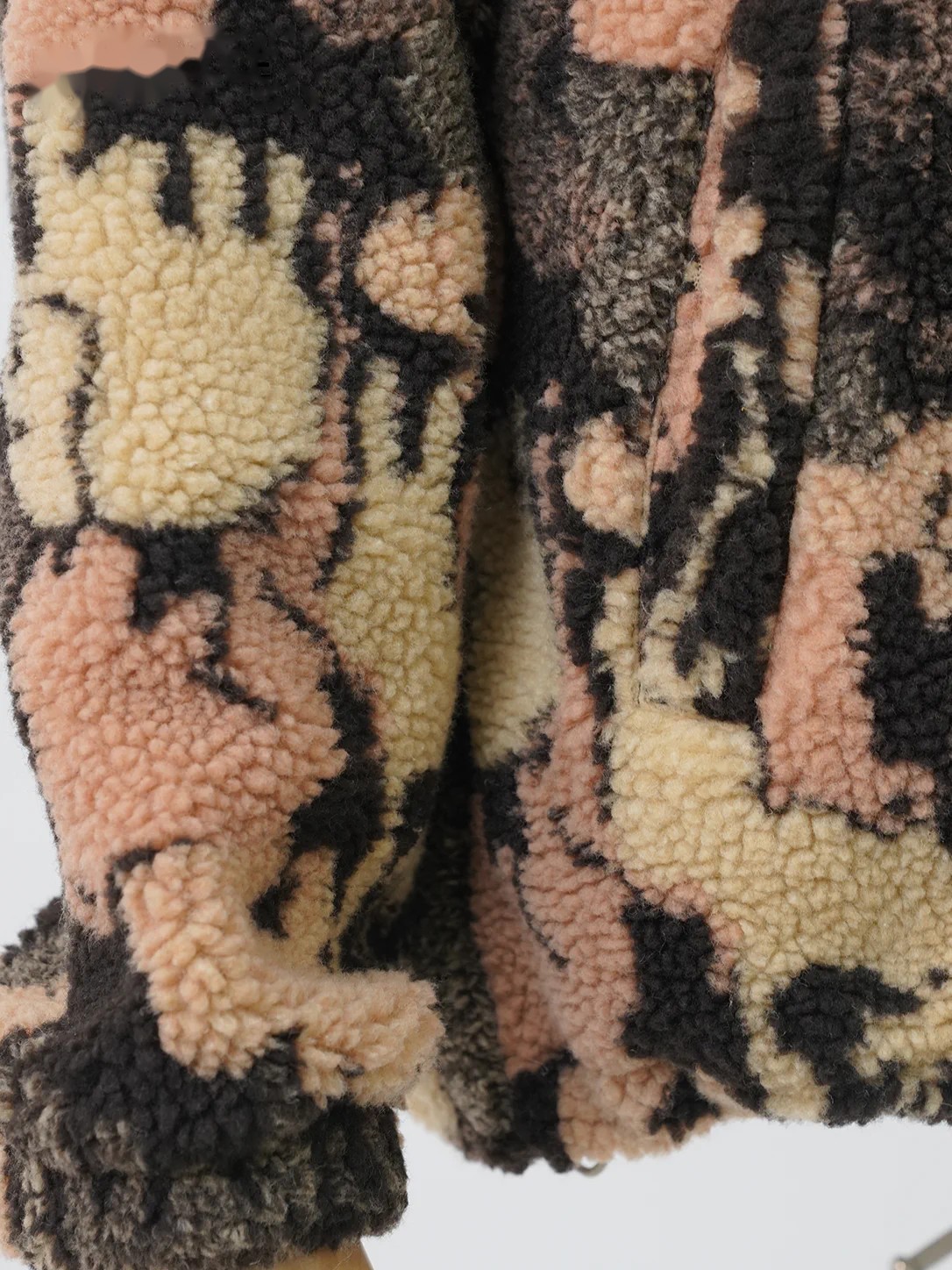 Abstract Camo Sherpa Fleece Jacket, image 6