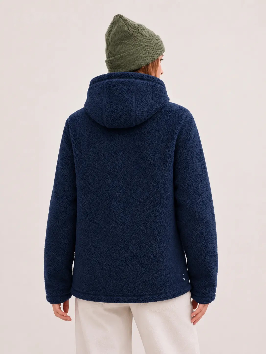 Chaqueta sherpa con capucha azul marino, imagen 6
