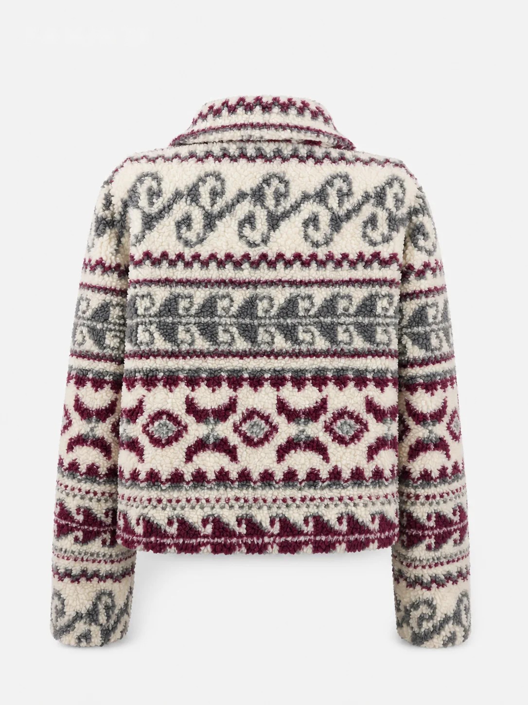 Chaqueta sherpa corta estampado nórdico azteca, imagen 3