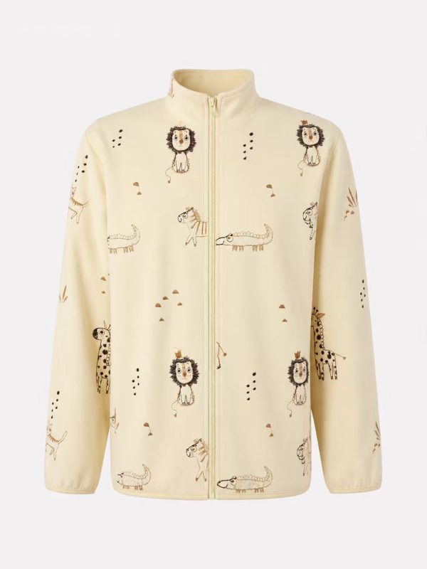 Chaqueta sherpa de pelo alto con cuello alto · tono I
