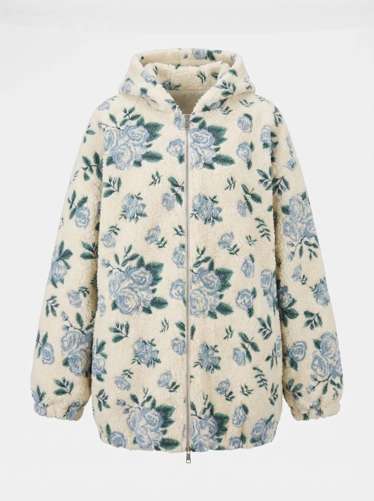 Chaqueta sherpa de pelo alto con cuello alto · tono II