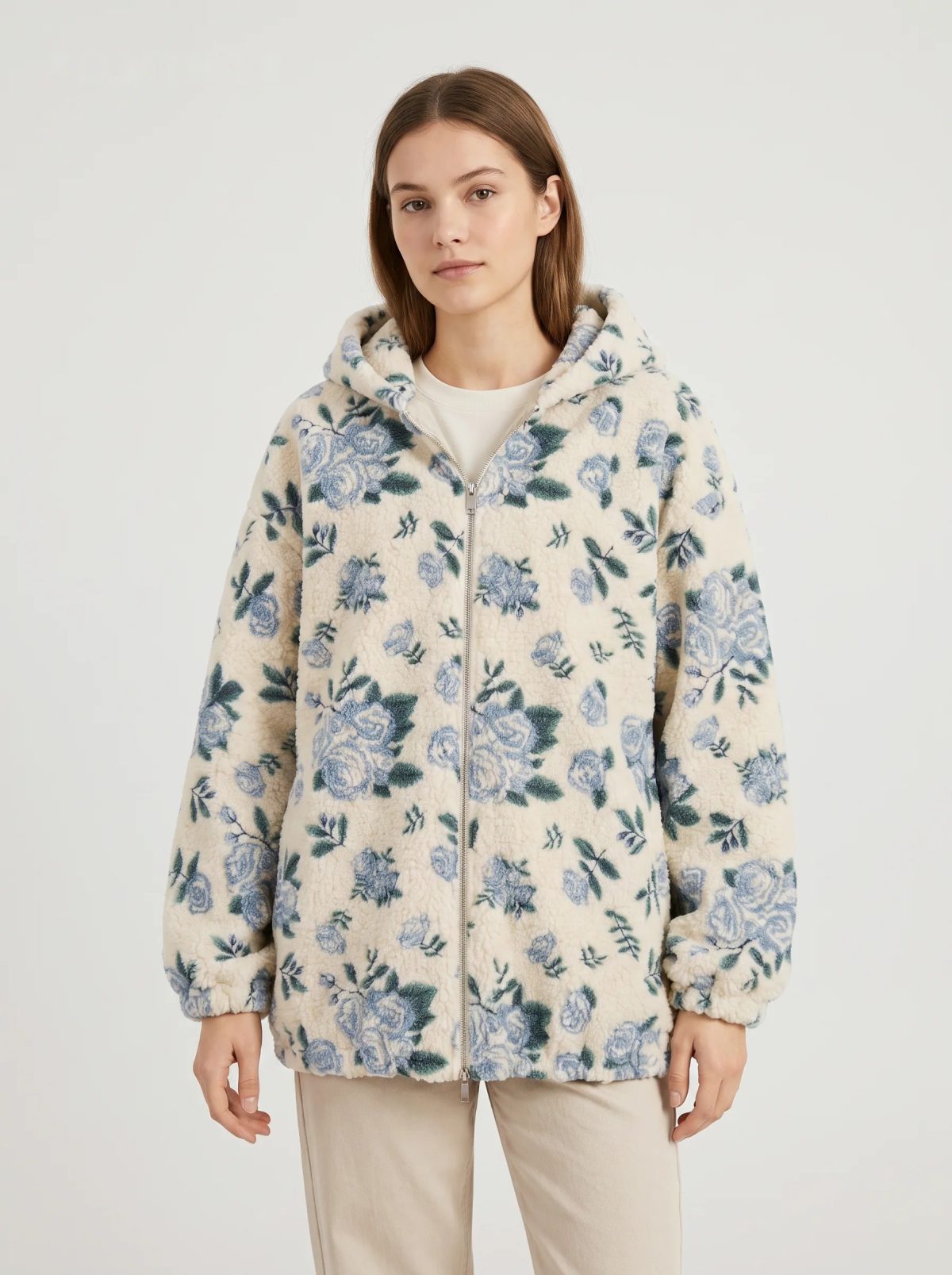 Chaqueta sherpa de pelo alto con cuello alto · tono II, imagen 2