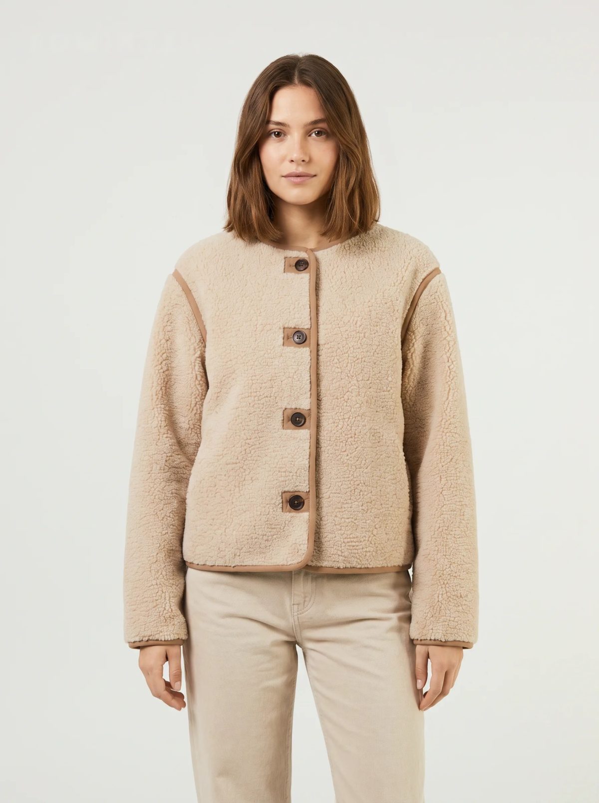 Chaqueta sherpa de pelo alto con cuello alto · tono III, imagen 2