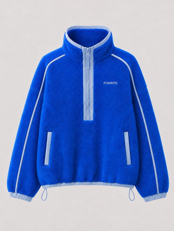 Jersey polar colour block azul real y azul hielo