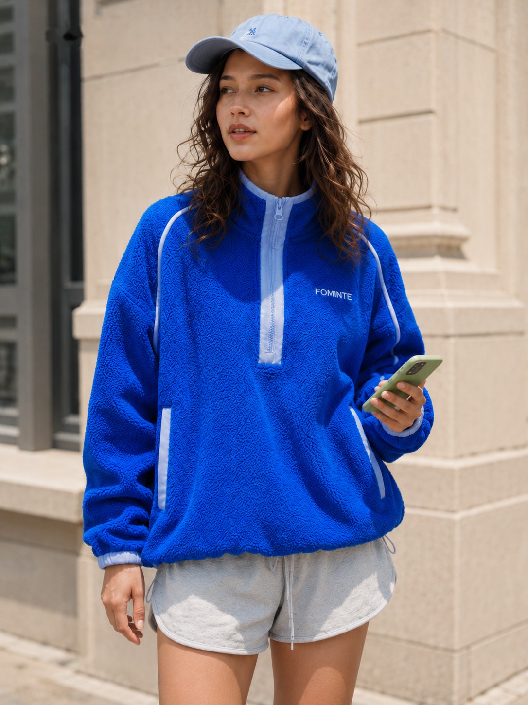 Jersey polar colour block azul real y azul hielo, imagen 4