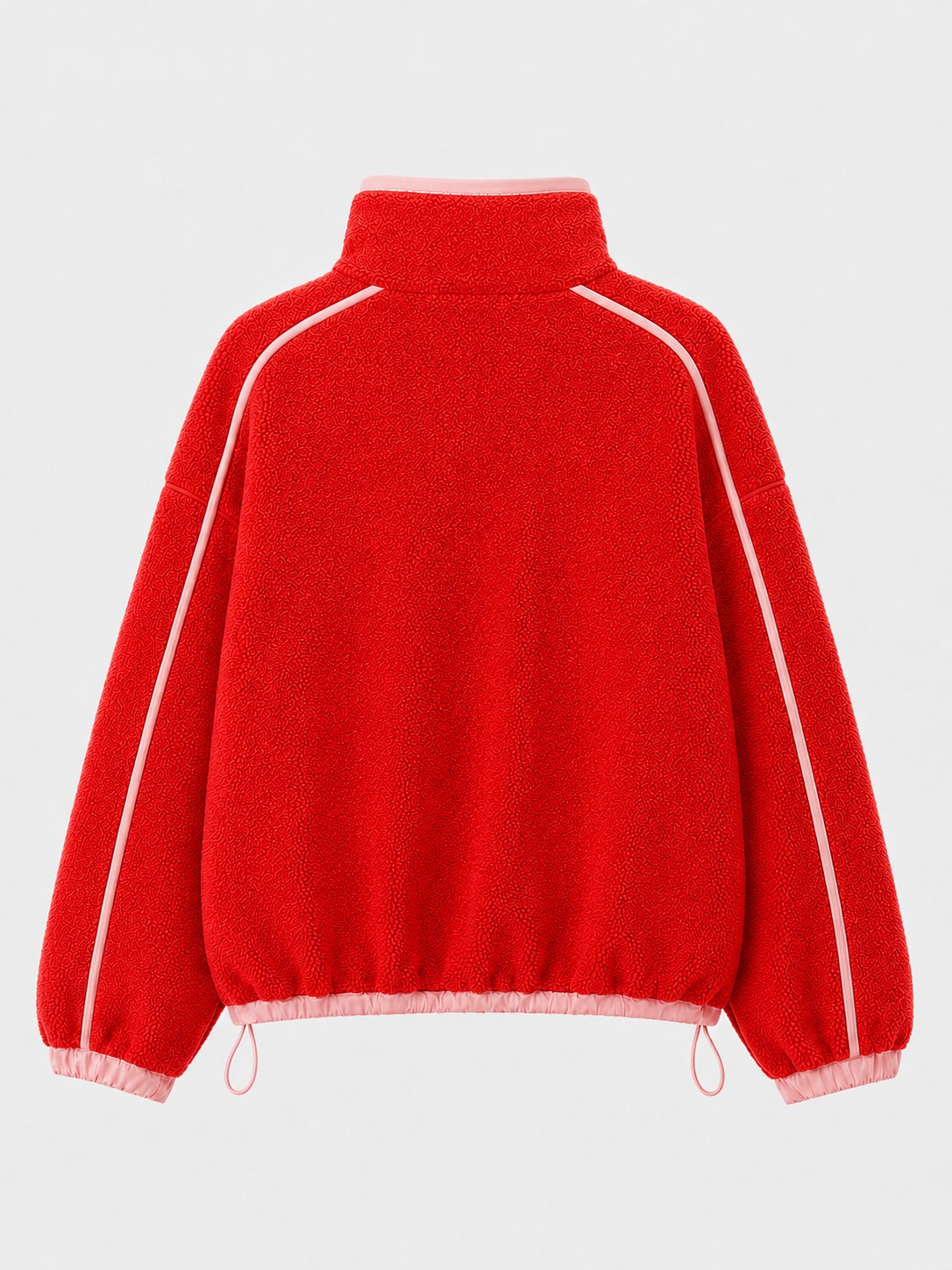 Jersey polar colour block rojo tomate y rosa bruma, imagen 3