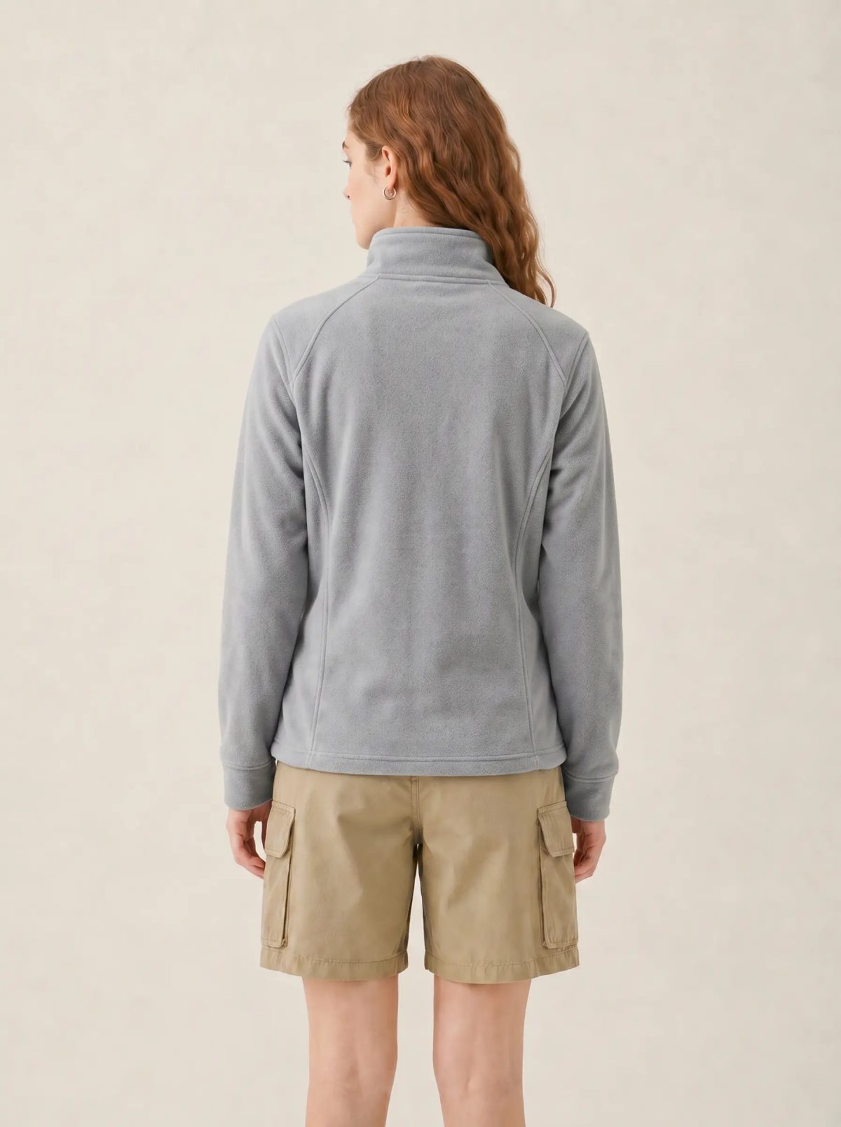 Sudadera polar de senderismo con cuello alto gris, imagen 6