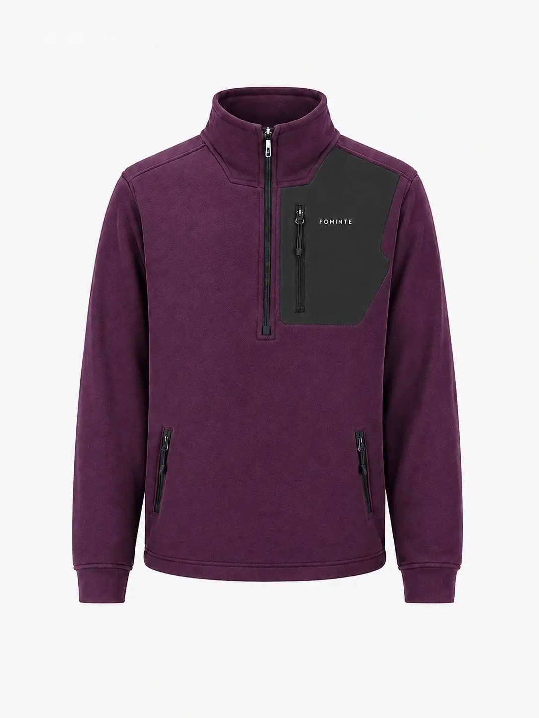 Sudadera polar de senderismo con cuello alto morada
